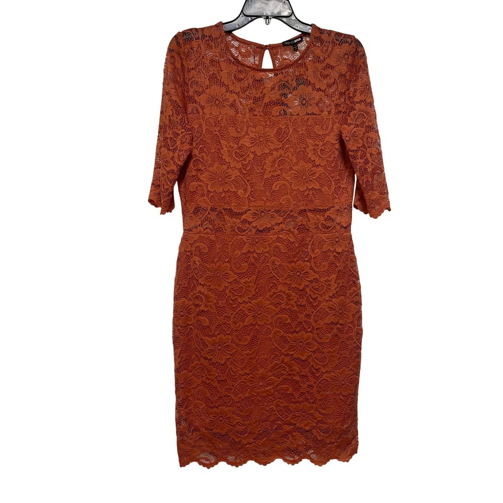 NWT Fashion Nova Living A Lovely Life Lace Mini Dress – Marsala, Size Large